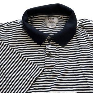 Callaway Golf Sport Polo Navy‎ Blue White Stripe Short Sleeve Casual Shirt 2XL